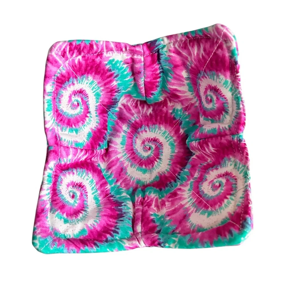 Hand Crafted Colorful Tie Dye Microwave Medium to Large Bowl Cozy Fabric Cotton